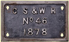 click for 12K .jpg image of GSWR makers' plate