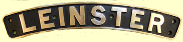 click for 10K .jpg image of 'Leinster' nameplate