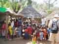 Kids queue for sweets