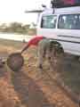 Punctured luxury vehicle