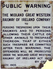 click for 19K .jpg image of MGWR enamel trespass